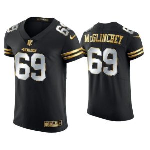 San Francisco 49ers #69 Mike McGlinchey Black Golden Edition Stitched Jersey