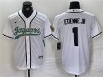 Jacksonville Jaguars #1 Travis Etienne Jr. White With Patch Cool Base Stitched Jersey