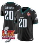 Philadelphia Eagles #20 Brian Dawkins Black 2025 Eagles Logo Super Bowl LIX Patch New F.U.S.E. Vapor Limited Stitched Jersey