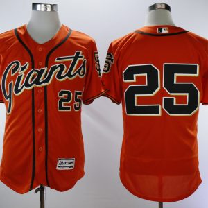 San Francisco Giants #25 Barry Bonds Orange Throwback Flexbase Stitched Jersey