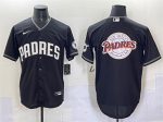 San Diego Padres Team Big Logo Black Stitched Jersey