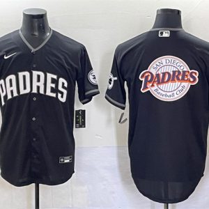 San Diego Padres Team Big Logo Black Stitched Jersey