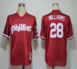 Mitchell And Ness 1991 Phillies #28 Mitch Williams Red Stitched Jersey