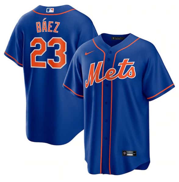 New York Mets #23 Javier B¨¢ez Royal Cool Base Stitched Jersey