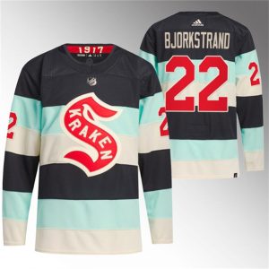 Seattle Kraken #22 Oliver Bjorkstrand Deep Sea Blue 2024 Winter Classic Primegreen Stitched Jersey