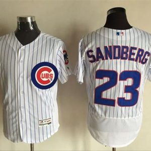 Cubs #23 Ryne Sandberg White Flexbase Authentic Collection Stitched Jersey