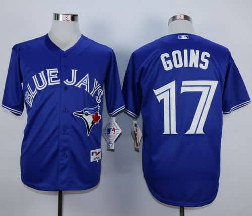 Blue Jays #17 Ryan Goins Blue Cool Base Stitched Jersey
