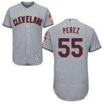 Indians #55 Roberto Perez Grey Flexbase Authentic Collection Stitched Jersey