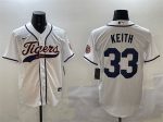 Detroit Tigers #33 Colt Keith White With Patch Cool Base Stitched Jersey