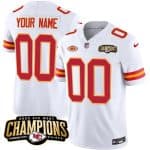 Kansas City Chiefs Custom White 2023 F.U.S.E. AFC West Champions With "NKH" Patch Vapor Untouchable Limited Stitched Jersey