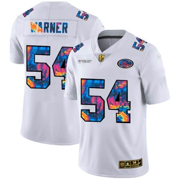 San Francisco 49ers #54 Fred Warner 2020 White Crucial Catch Limited Stitched Jersey