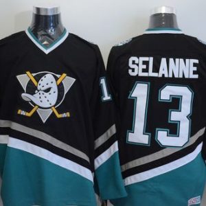Ducks #13 Teemu Selanne Black CCM Throwback Stitched Jersey