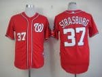 Nationals #37 Stephen Strasburg Stitched Red Jersey