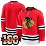 Chicago Blackhawks Blank Red 2025 Home 100th Anniversary Stitched Jersey