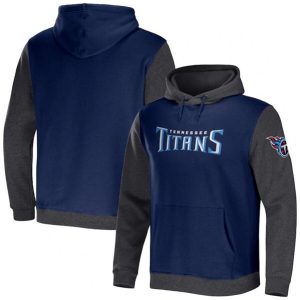 Tennessee Titans X Darius Rucker Collection Navy Charcoal Colorblock Pullover Hoodie