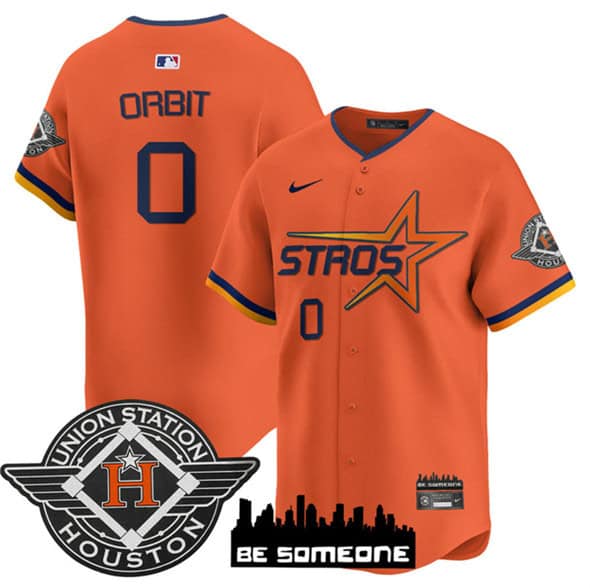 Houston Astros #0 Orbit Orange 2025 City Connect Limited Stitched Jersey