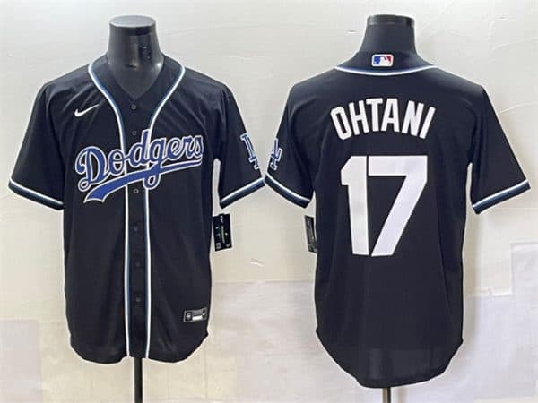 Los Angeles Dodgers #17 Shohei Ohtani Black Fashion Stitched Jersey