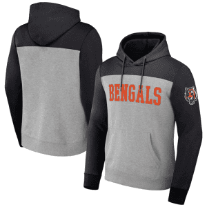 Cincinnati Bengals X Darius Rucker Collection Black Heather Colorblock Pullover Hoodie