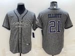 Dallas Cowboys #21 Ezekiel Elliott Gray With Patch Cool Base Stitched Jersey