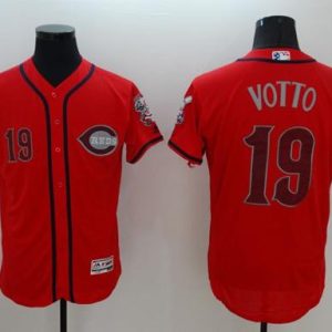 Reds #19 Joey Votto Red Fashion Stars Stripes Flexbase Authentic Stitched Jersey