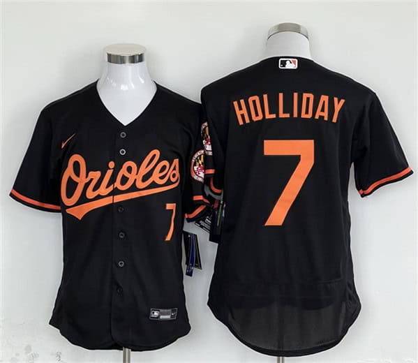 Baltimore Orioles #7 Jackson Holliday Black Flex Base Stitched Jersey