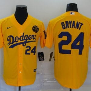 Los Angeles Dodgers Orange #24 Kobe Bryant 2020 KB Patch Cool Base Stitched Jersey