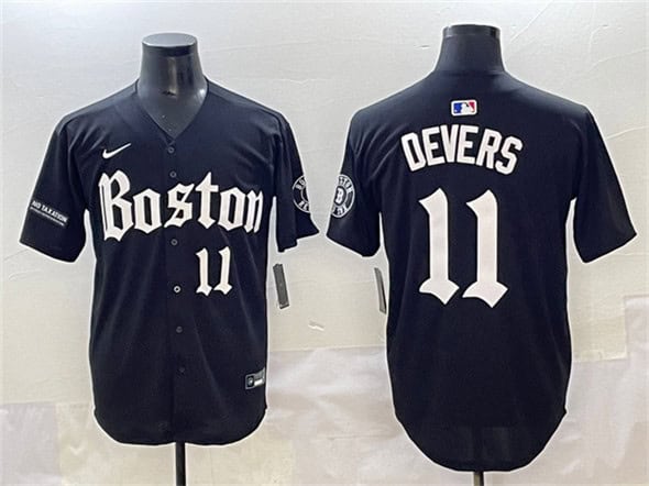 Boston Red Sox #11 Rafael Devers Black Gothic Vapor Limited Stitched Jersey