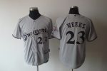 Brewers #23 Rickie Weeks Stitched Grey Jersey
