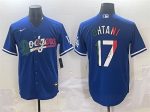 Los Angeles Dodgers #17 Shohei Ohtani Blue Mexico Stitched Jersey