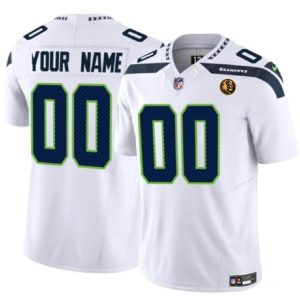 Seattle Seahawks Custom White 2023 F.U.S.E. With John Madden Patch Vapor Limited Stitched Jersey