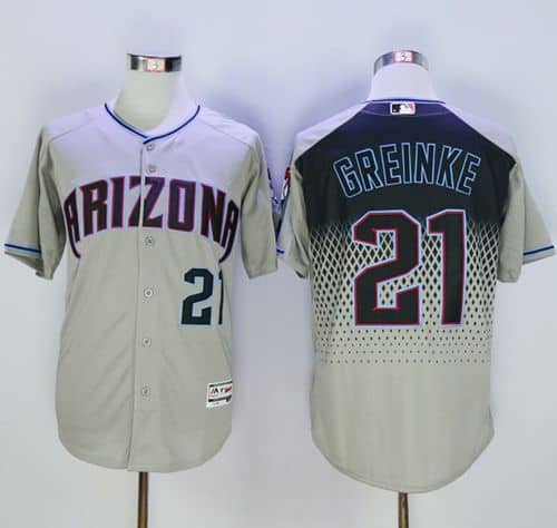 Diamondbacks #21 Zack Greinke Gray Capri New Cool Base Stitched Jersey