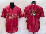 San Francisco 49ers Red Team Big Logo With Patch Cool Base Stitched Baseball Jersey