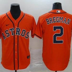 Houston Astros #2 Alex Bregman Orange Cool Base Stitched Jersey