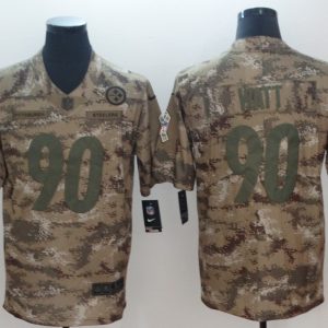 Steelers #90 90 T. J. Watt 2018 Camo Salute to Service Limited Stitched Jersey