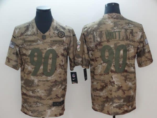 Steelers #90 90 T. J. Watt 2018 Camo Salute to Service Limited Stitched Jersey
