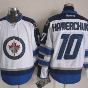 Jets #10 Dale Hawerchuk White Stitched Jersey