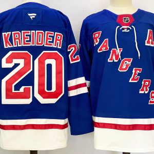 New York Rangers #20 Chris Kreider Royal 2024-25 Home With A Patch Stitched Jersey