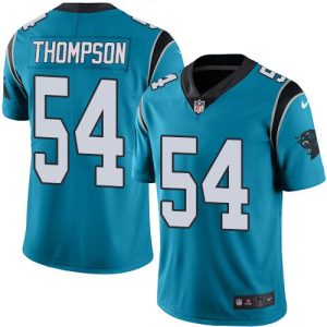 Panthers #54 Shaq Thompson Blue Stitched Limited Rush Nike Jersey