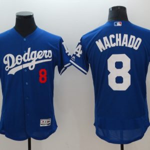 Los Angeles Dodgers #8 Manny Machado Blue Flexbase Stitched Jersey