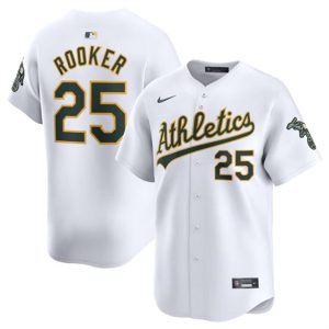 Oakland Athletics #25 Brent Rooker White Home Limited Stitched Jersey