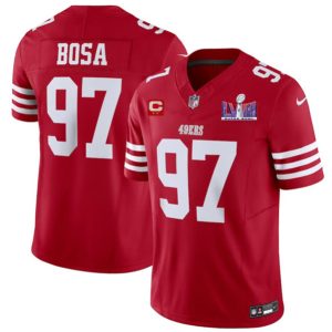 San Francisco 49ers #97 Nick Bosa Red 2024 F.U.S.E. Super Bowl LVIII Patch And 2-Star C Patch Vapor Untouchable Limited Stitched Jersey