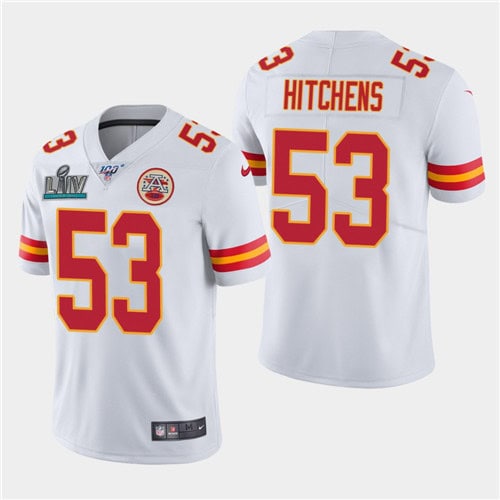 Chiefs #53 Anthony Hitchens White Super Bowl LIV Vapor Untouchable Limited Stitched Jersey