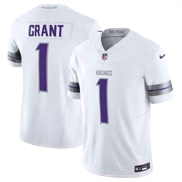 Minnesota Vikings #1 Bud Grant White F.U.S.E. Winter Warrior Limited Stitched Jersey