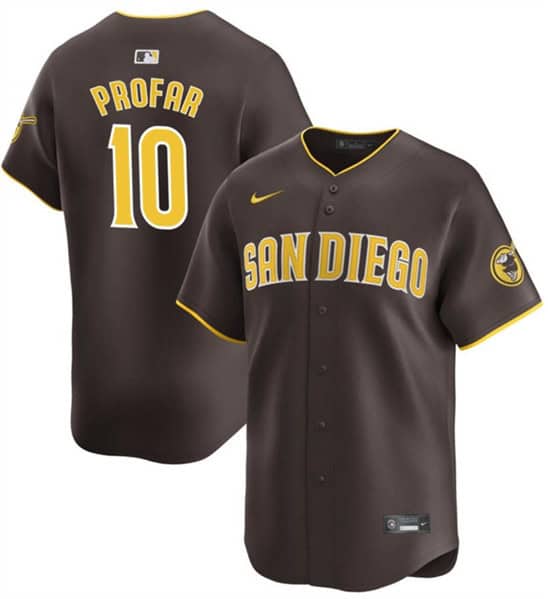San Diego Padres #10 Jurickson Profar Brown 2024 Away Limited Stitched Jersey