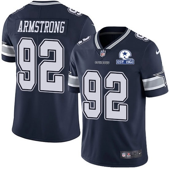 Dallas Cowboys #92 Dorance Armstrong Navy With Est 1960 Patch Limited Stitched Jersey