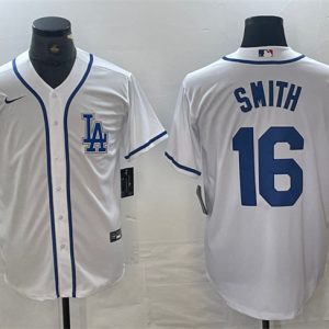 Los Angeles Dodgers #16 Will Smith White Cool Base Stitched Jersey