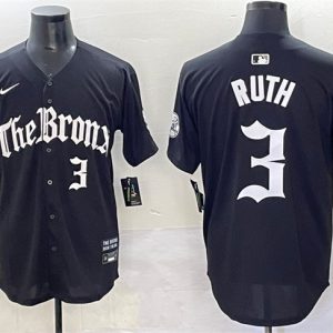 New York Yankees #3 Babe Ruth Black 'Gothic Legacy Edition' Vapor Premier Limited Stitched Jersey
