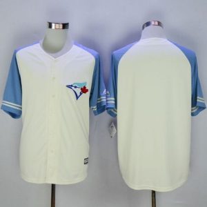 Blue Jays Blank Cream Blue Exclusive New Cool Base Stitched Jersey