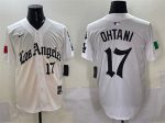 Los Angeles Dodgers #17 Shohei Ohtani White Mexico 2025 LA Gothic Style With Fernando Patch Vapor Premier Limited Stitched Jersey