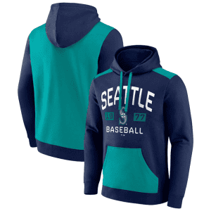 Seattle Mariners Navy Aqua Chip In Pullover Hoodie